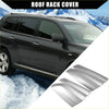 Silver metallic roof rack end cap cover for toyota highlander suvs 2008-2013 shown from back side