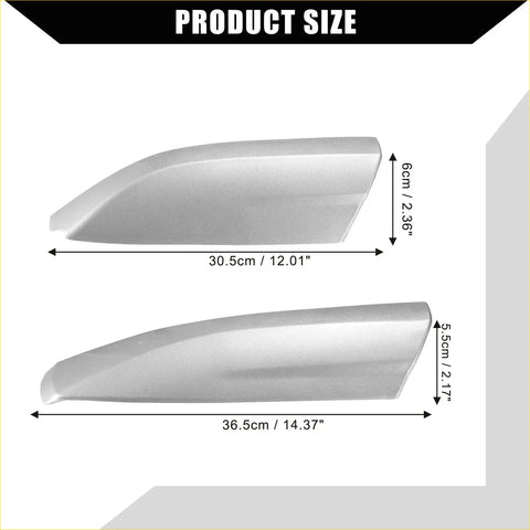 Silver sleekly curved roof rack end cap covers with smooth metallic finish for toyota highlander 2008-2013