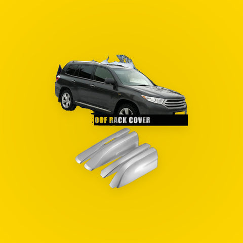 Roof Rack End Cap Covers for Toyota Highlander (2008-2013) Silver Tone