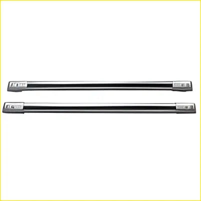 Stainless steel oven handles with brushed metallic finish and rectangular end caps on roof racks cross bars for mitsubishi pajero