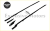 Black roof rack rails with matching black and silver mounting brackets for land rover discovery lr3 2003-2009