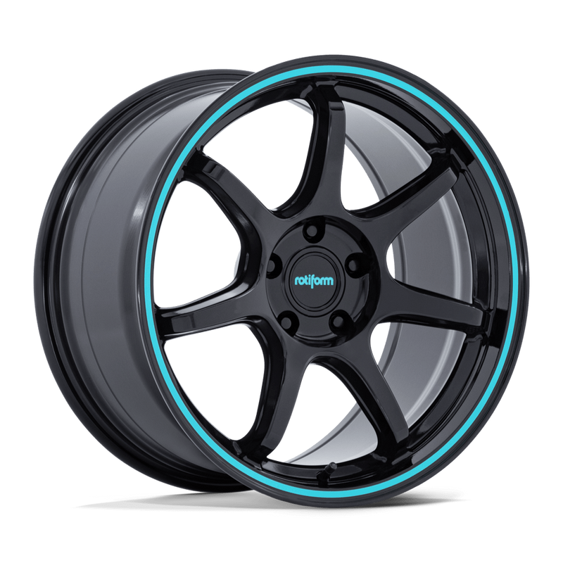 Rotiform Bpu RC208 18x8.5 5x114.3 +45mm Gloss Black Teal Stripe