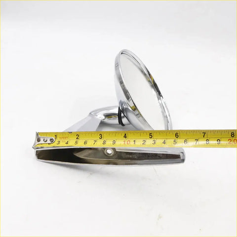 Round chrome door mirror for dodge charger classic car with vintage style circular reflective surface and curved bracket