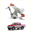 Back side of silver metal rr gate door handle with orange plastic connectors for mitsubishi triton l200 1996-2006