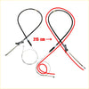 Rr hand parking brake cable x2 for toyota hilux 2wd 88-97 black and red 215cm coiled steel wire with metal connectors