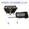 Black cast iron rr wheel brake cylinder for mitsubishi galant with 11/16 inch size measured by digital caliper