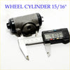 Gray metallic wheel brake cylinder with black rubber seals 15/16 inch for mitsubishi triton l200 strada 1996-2006