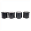 Four black rubber cabin bushings with central holes and textured tops for Nissan Datsun 620 extended cab 1972-1979