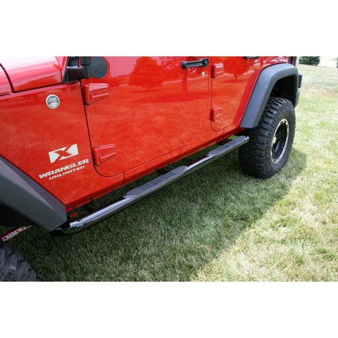 Rugged Ridge 11590.06 3-In Round Side Steps Black | Kren Offroad NZ