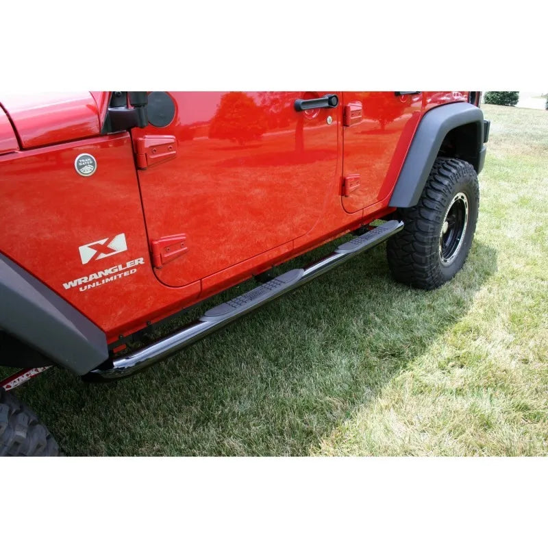 Rugged Ridge 11590.06 3-In Round Side Steps Black | Kren Offroad NZ
