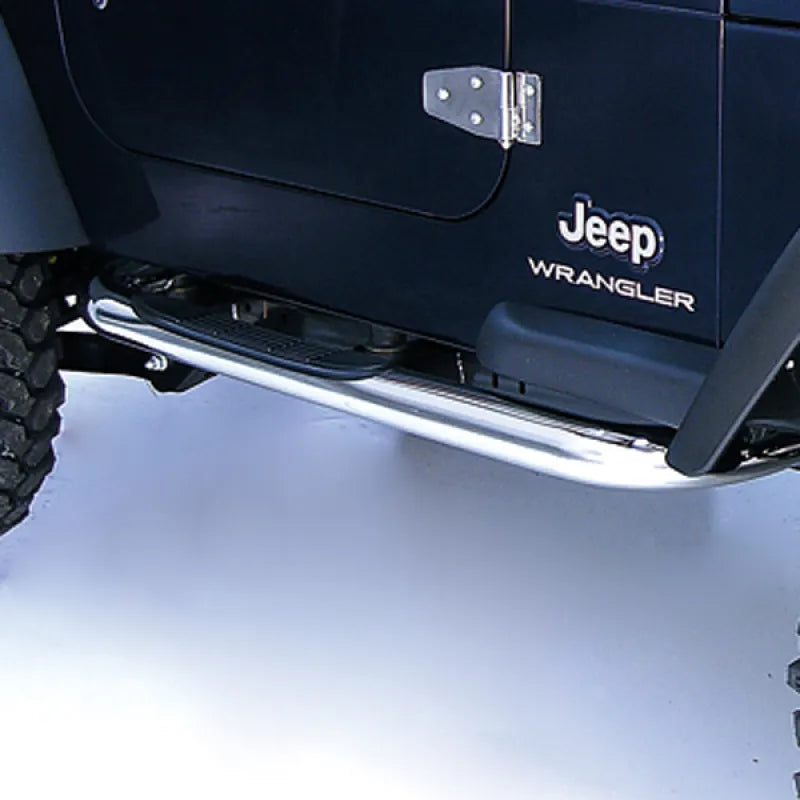 Rugged Ridge 11593.04 3-In Round Tube Steps SS 97-06TJ