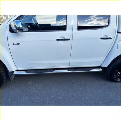 Running Board 4 inch Oval Tube Stainless Steel D-Max 2012-2020 Double