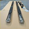 Shiny chrome stainless steel 4 inch oval tube running board with black rubber grip pads for hilux vigo 2005-2015
