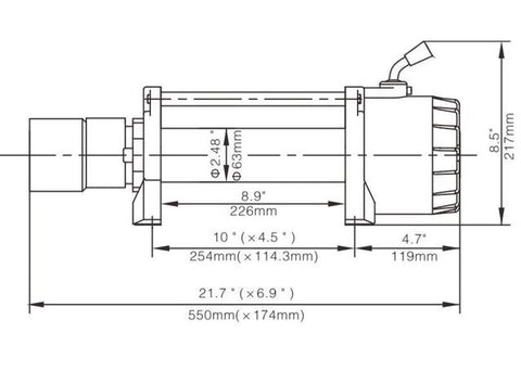 Runva HWX12000 4x4 Hydraulic Winch 12V 12000lb W/Steel