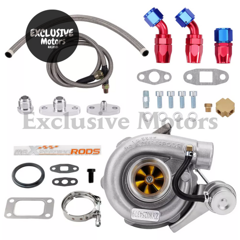 1.5L-2.5L any 4 6 cyl 420HP Billet Turbo Turbocharger A/R .63+Oil Line Kit