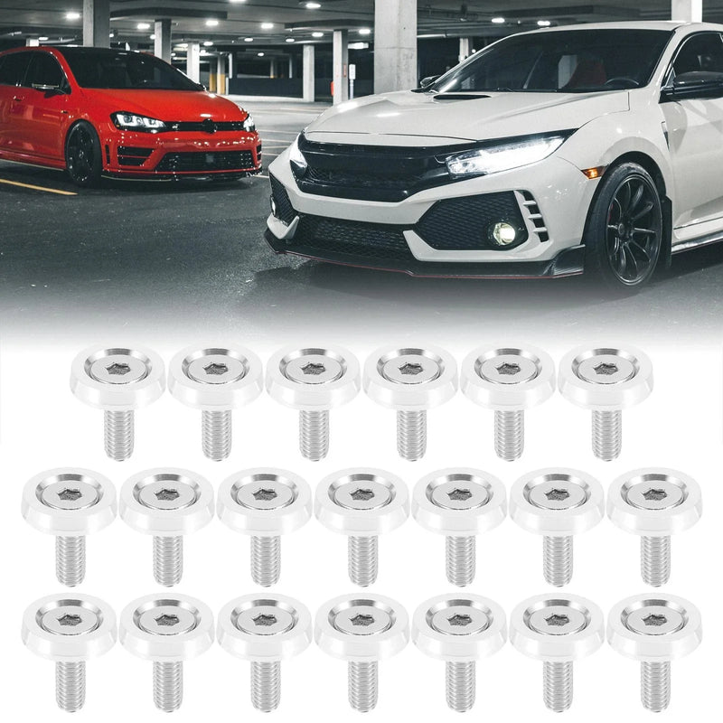 Car / Motorcycle 20pcs M6 Fender Bumper Washer Bolt Engine Fastener