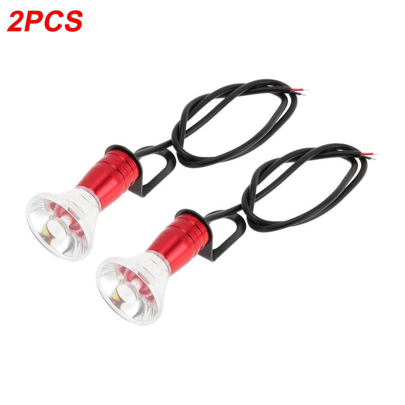 Car Motorcycle Waterproof Red License Plate Light 2 x Led Tag Lamp