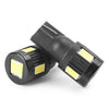Car - White Black Shell T10 5630 6 SMD LED Wedge Light Bulbs