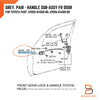 Toyota Hilux Grey Inner Front Door Handle Pair (1997-2004)