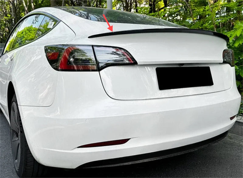 Tesla Model 3 Sedan Glossy Black Rear Trunk Spoiler Wing Lip (2017-2023)