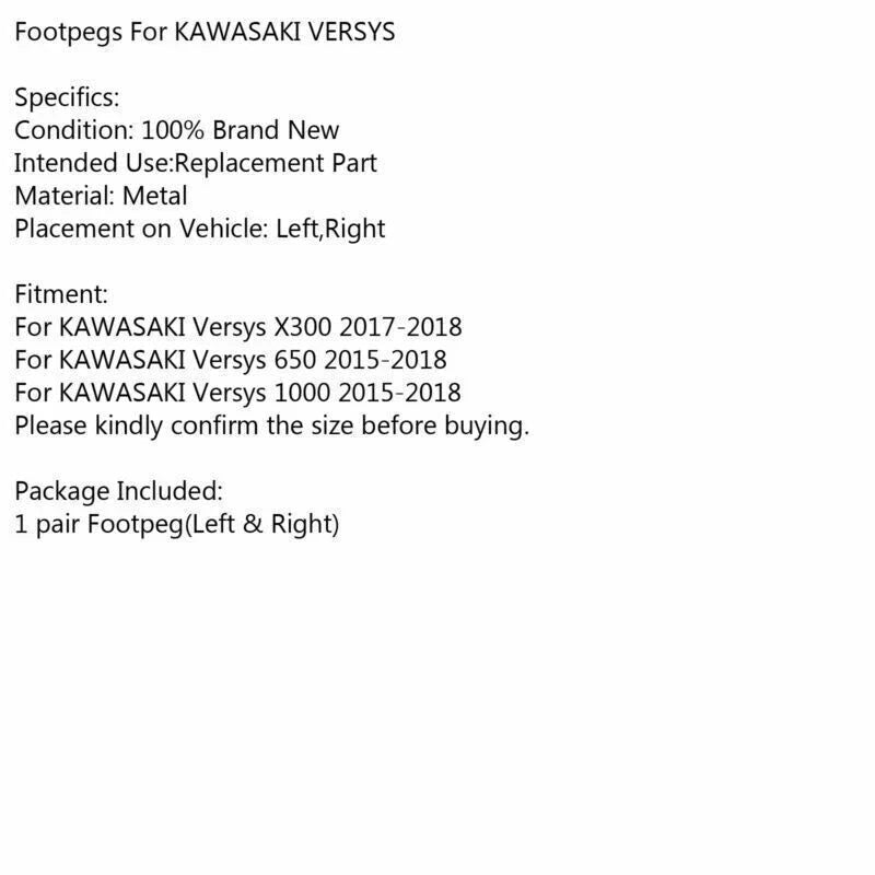 Kawasaki Versys 650 / 1000 & Versys X 300 Front Footpegs (2017-2018)