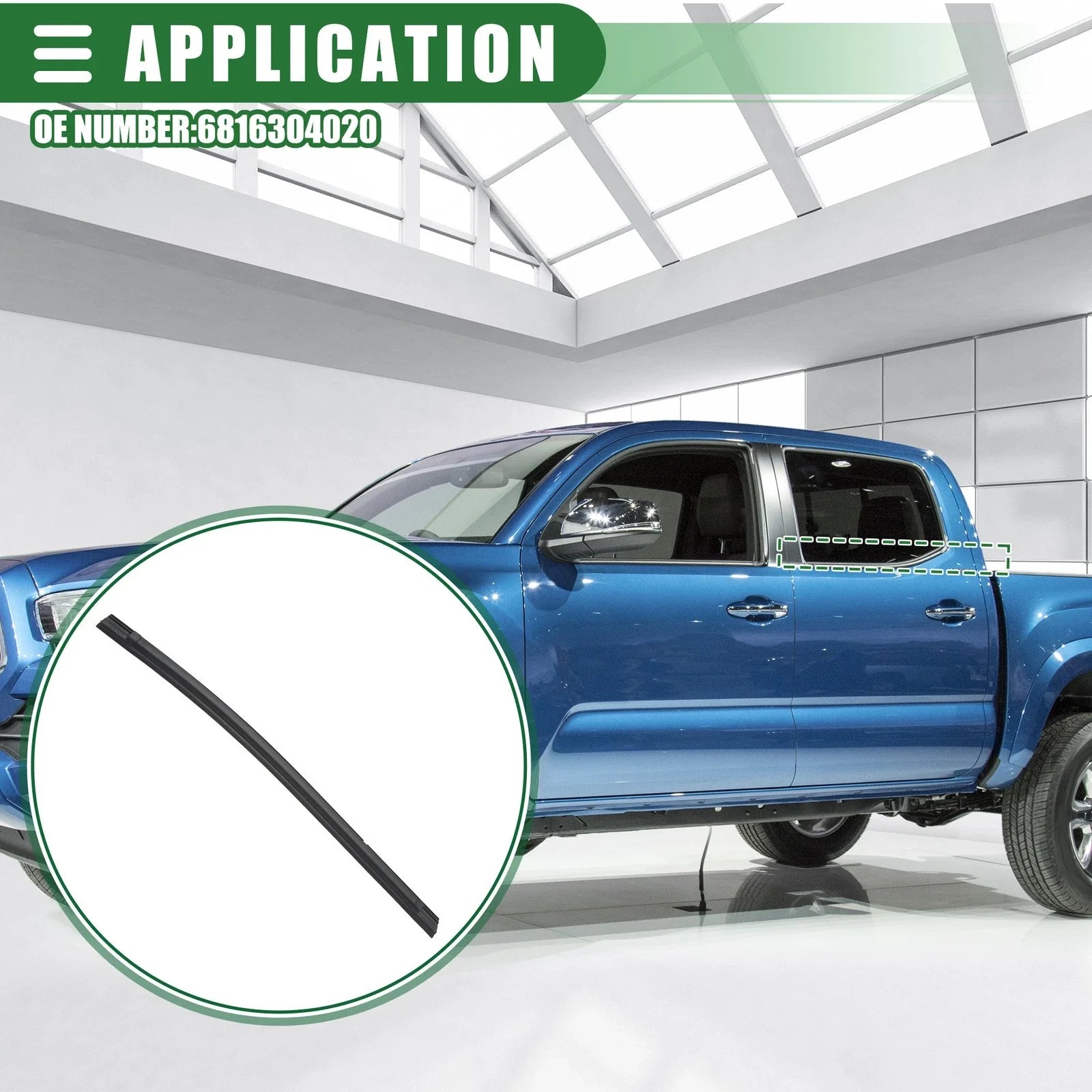 Rear Left Door Window Belt Weatherstrip for Toyota Tacoma (2005-2015) Black