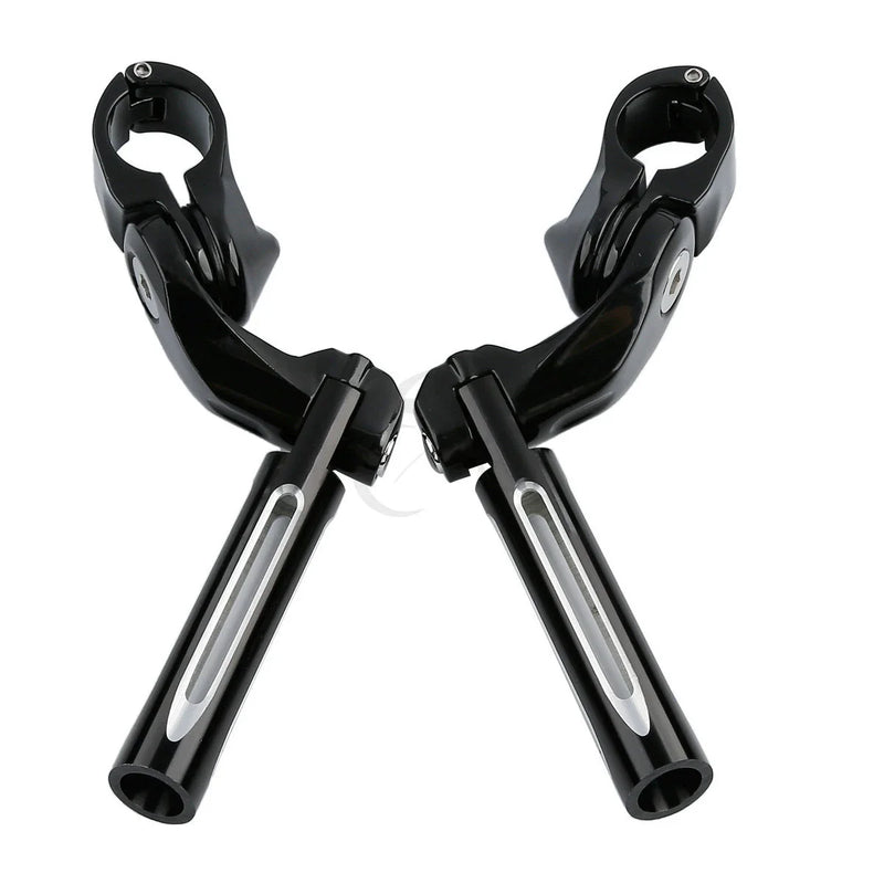Harley Road King, Glide 1 1/4" Black Short Angled Footpegs