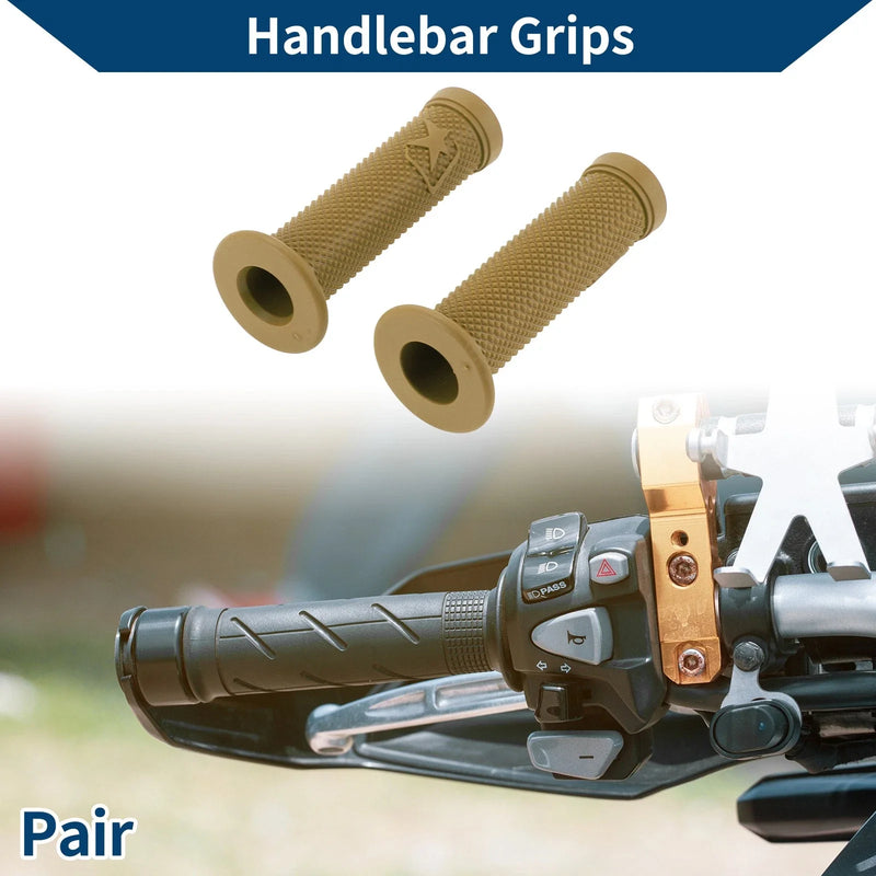 Motorcycle 7/8" 22mm / Hand Grips Cover Rubber Khaki /