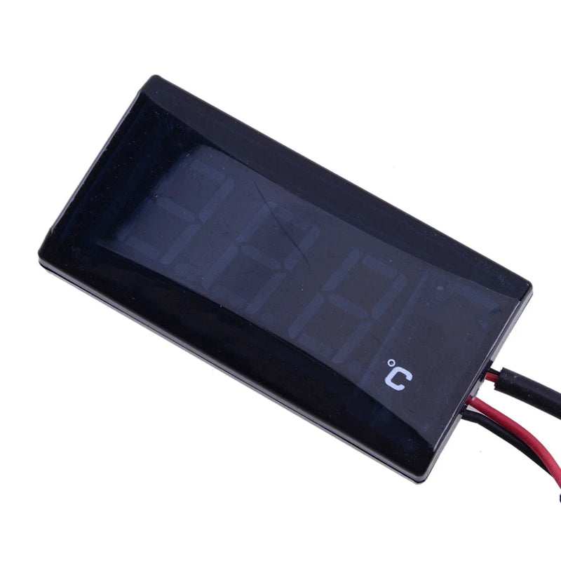 Motorcycle - Water Temperature Gauge - Black Digital Display Thermometer