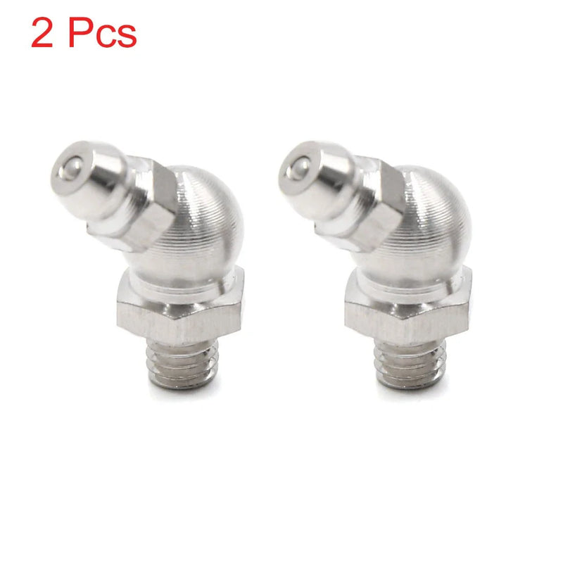 Motorcycle Car 2 x M6 x 1 Stainless Steel Grease Nipple Fitting
