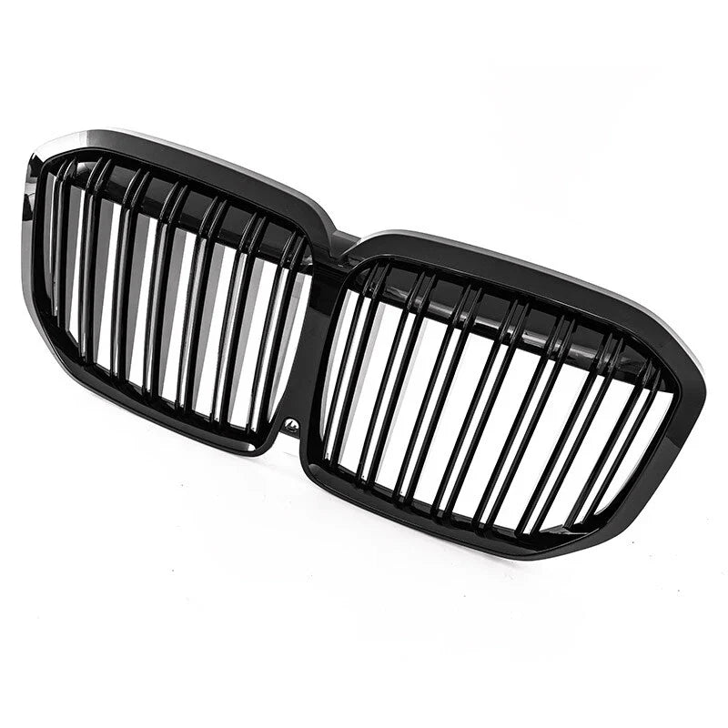 BMW X7 G07 M50i 2019-2022 Gloss Black Dual Slats Front Bumper Kidney Grille