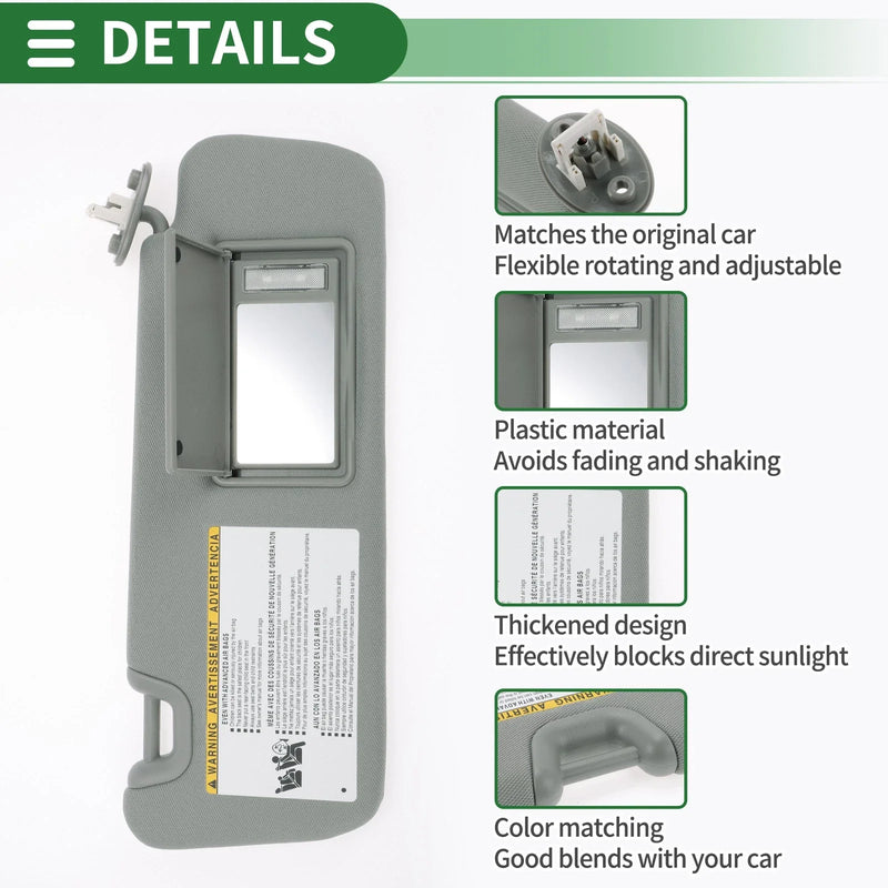 Toyota Highlander Right Car Sun Visor (2014-2016, 2019)