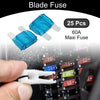 Car, Boat, Truck, RV, Motorcycle Blue 25 Pcs Maxi Fuse 60A Blade Fuse