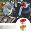 Harley Dyna 4pcs Turn Signal Light Covers with Silver Tone Visors