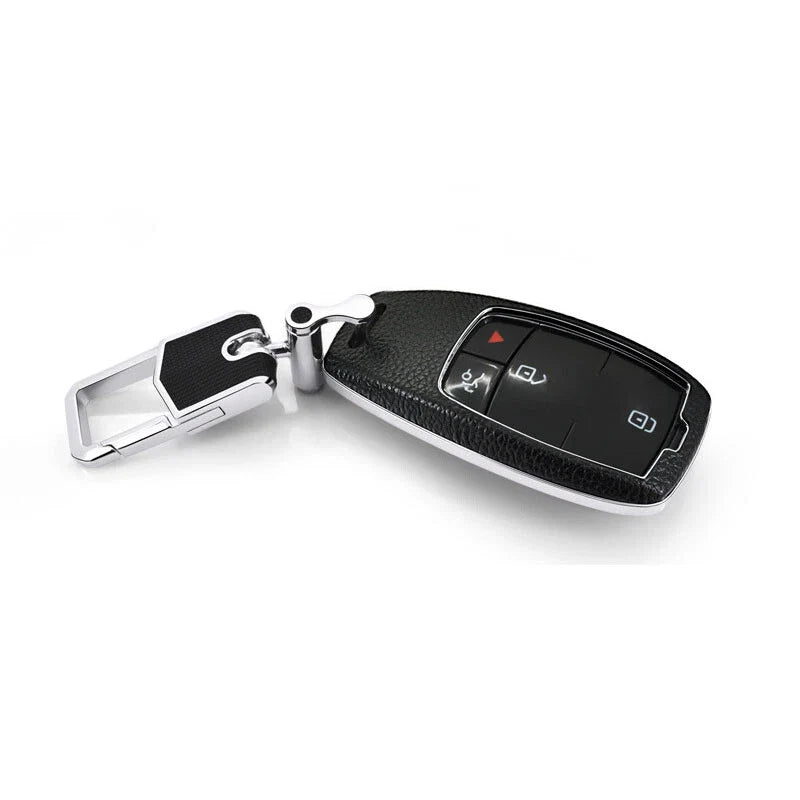Benz E Class E200 E300 Black Leather Remote FOB Key Cover Bag fit
