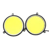 Car 2 x Round Shape COB White LED Daytime Running Lights (No Year Specified)
