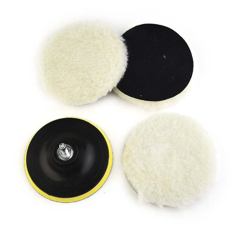 Car Polisher with Sticky Disc & Rod Soft Delicate Mop Kit Polishing Pads