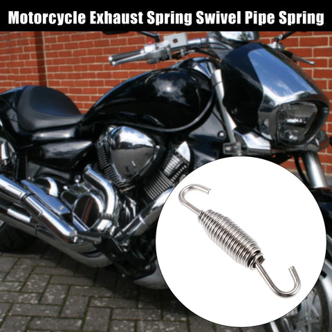 Motorcycles 8 x Exhaust Pipe Spring 68mm Stainless Steel Silver Tone