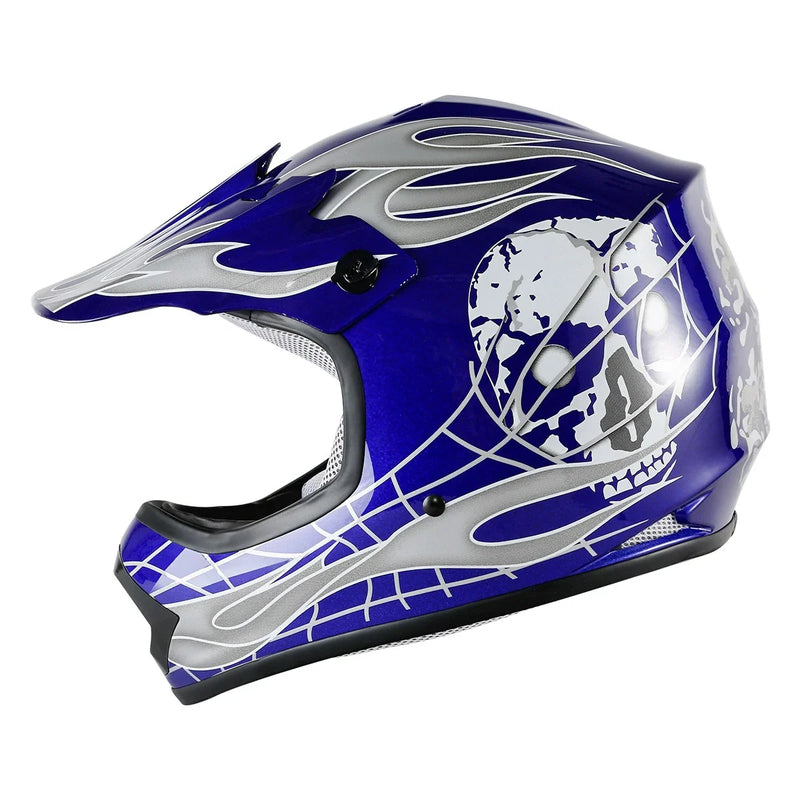 Kids Motocross Dirt Bike Skull DOT US Youth ATV Helmet Goggles Gloves
