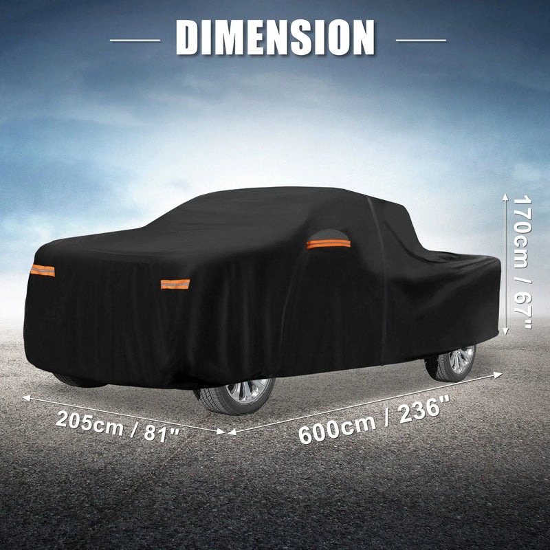 Dodge Ram Crew Cab with Zipper Black Waterproof 210D-PU Oxford Car Cover