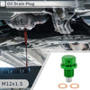 Car Motorcycle Boat Green Set M12x1.5 Engine Oil Drain Plug with Gasket