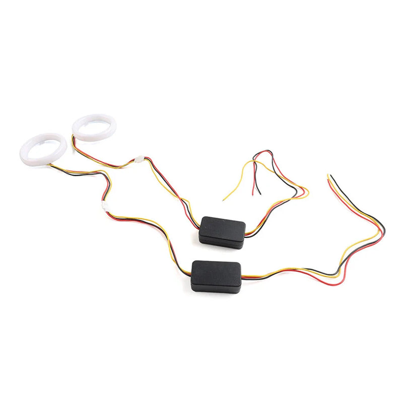 Car Headlight Retrofit 95MM White Amber Switchback LED Halo Rings
