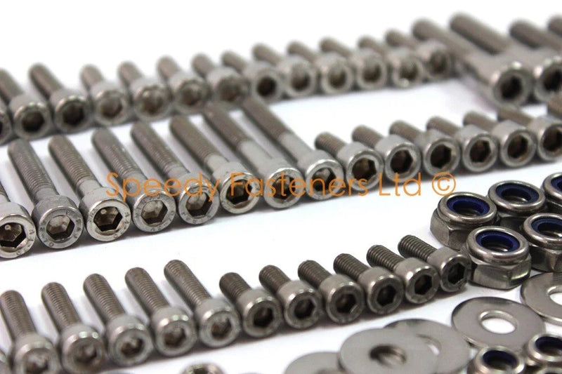 Moto Universal Stainless Fork Head & Frame Bolts Wellnut Clips
