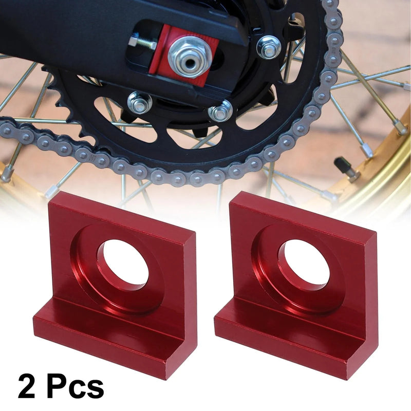 Motorcycle Chain Adjuster Block Tensioner / 2 x 15mm Hole Dia /