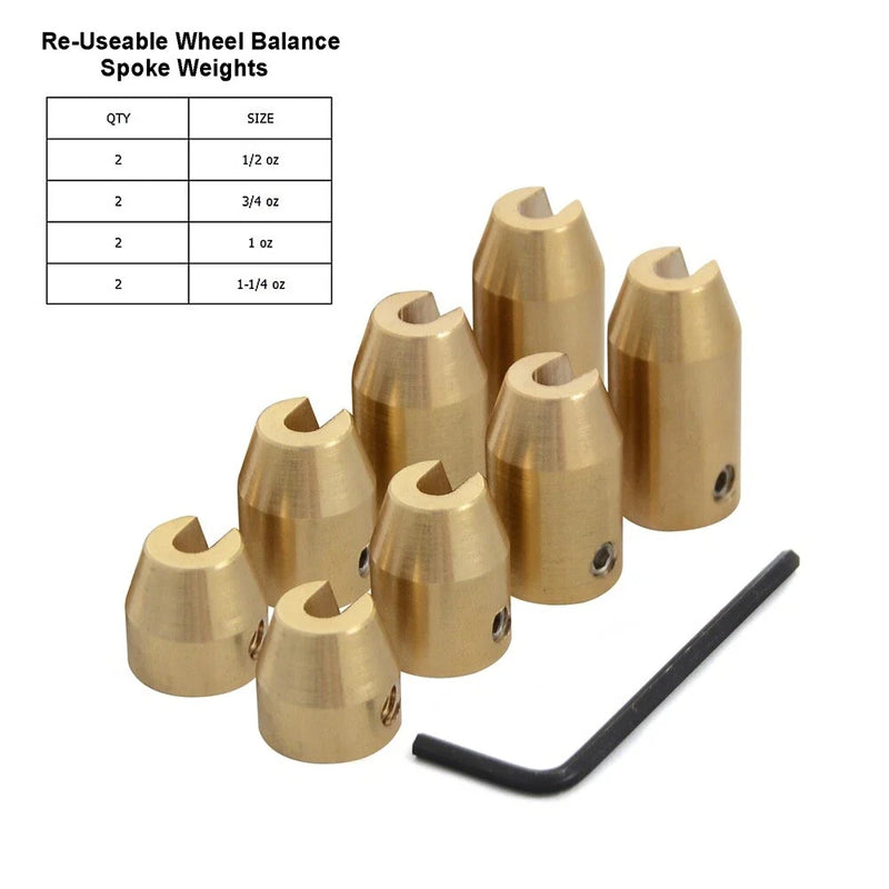 Super Moto 8PCS Reusable Brass Wheel Spoke Balance Weights