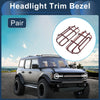 Ford Car Front Left & Right Headlight Trim Bezels (Carbon Fiber, Red)