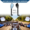 M8/M10 Motorcycle Rear View Mirrors Prismatic Shape Black Aluminum Alloy