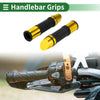 Motorcycle 7/8" 22mm Hand Grips Rubber Black Gold Tone