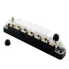 Car Marine RV Boat Black 10 Terminal Power Distribution Block with Cover