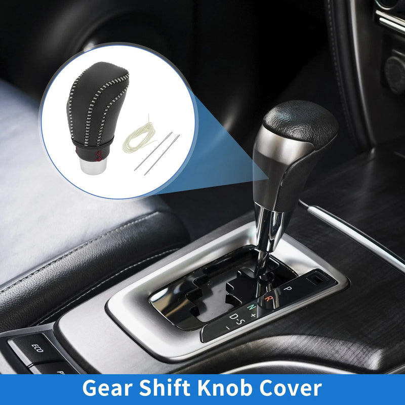Toyota Camry 2018-2023 Black Beige Faux Leather Gear Shift Knob Cover